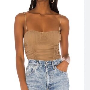 Lovers + Friends Camel Bodysuit